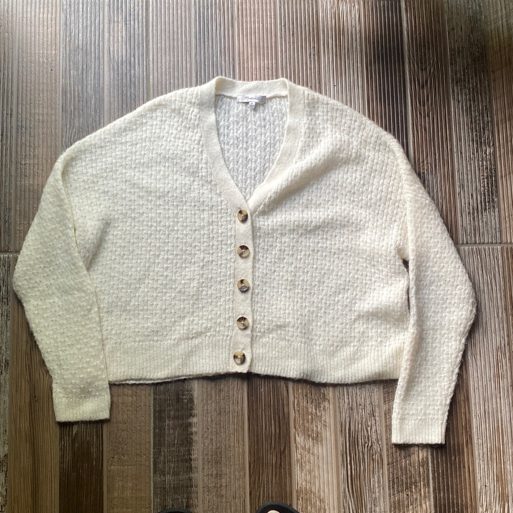 Madewell Ivory Button-Up Cardigan - Picture 2 of 6